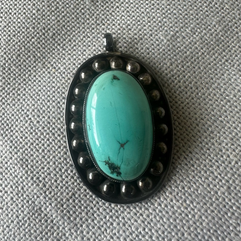 New Sterling Silver Turquoise Pendant